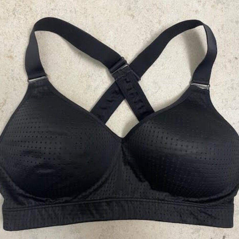H&M Women's Black Sports Bra Medium Breathable Adjustable Straps Crossover
